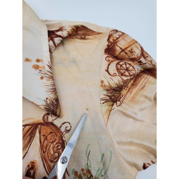 Rare VTG 1 Up Kaynee Knight Castle Button Up Top Women's Size 14 - Picture 13 of 13